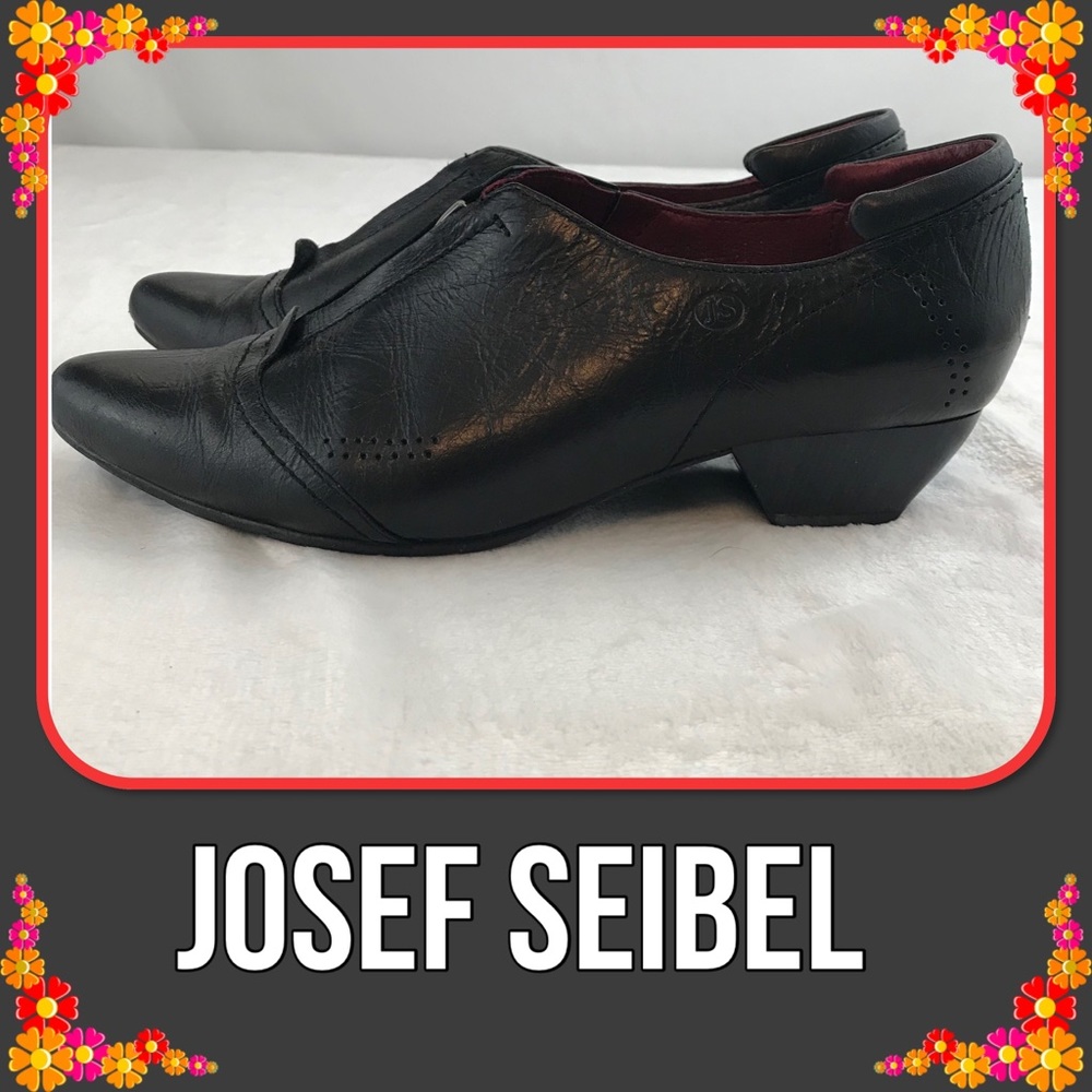 Joseph Seibel leather zip up booties black